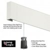 The end cap Click Rail pro white clicked onto the Artiteq Click Rail picture hanging rail.