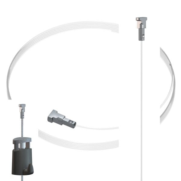 2 mm Perlon Twister cable - insert‑anywhere hanger for Artiteq picture rails