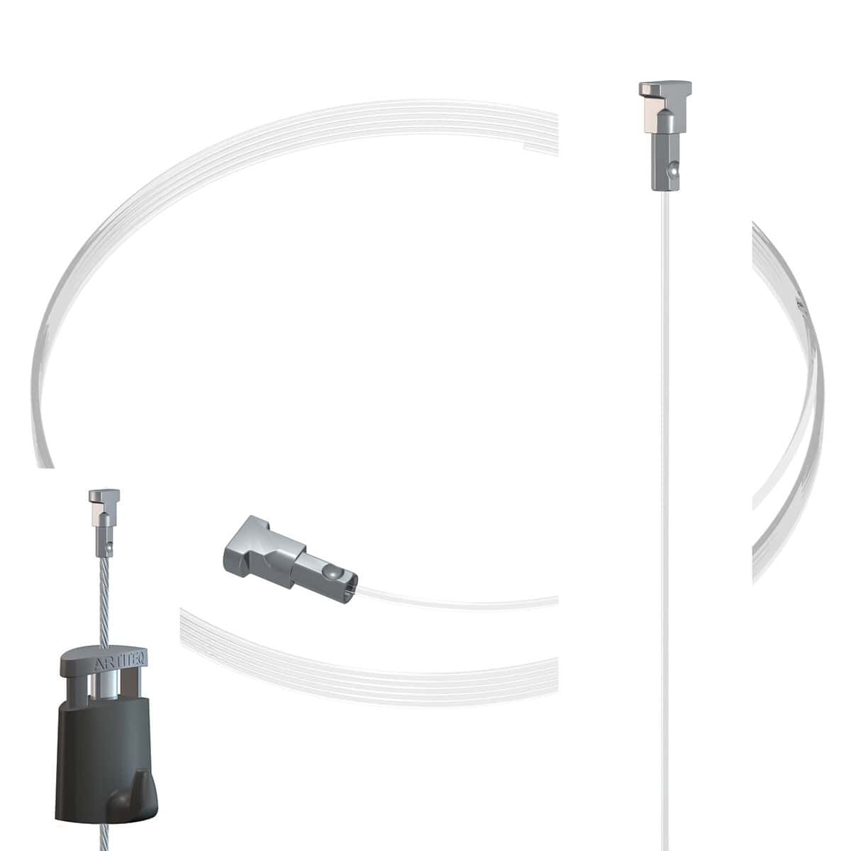 2 mm Perlon Twister cable - insert‑anywhere hanger for Artiteq picture rails