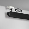 Up Rail - clip on to the ceiling Up Rail clicking onto discreet ceiling clips for a clean floating picture rail line that keeps wall finishes intact