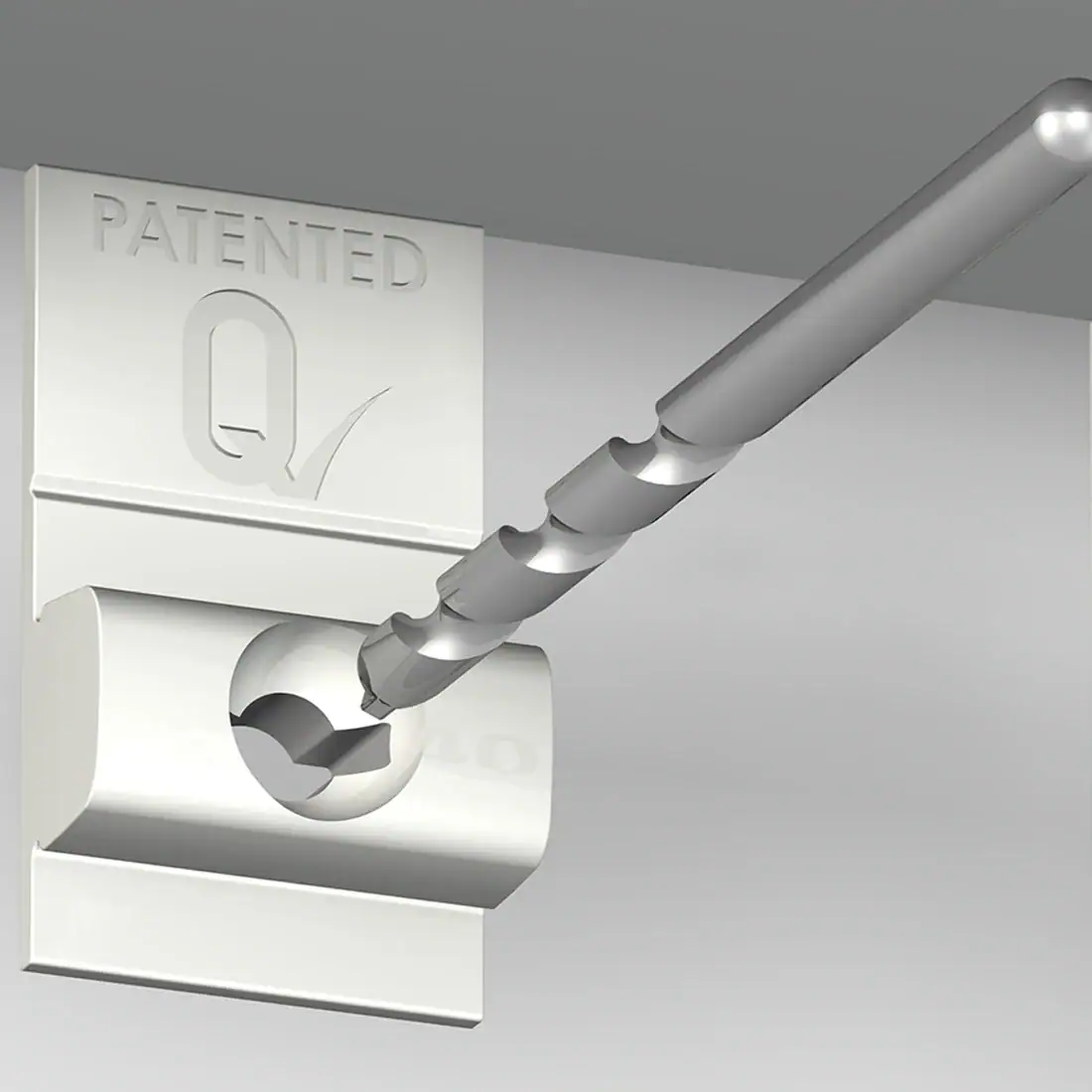 Installing the Click & Connect clip for Click Rail Pro Screw and wall plug shown with a Click Rail Pro Click & Connect clip during installation.